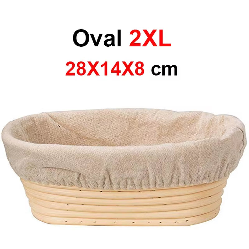 Rattan Bread Proofing Basket Natural Oval Rattan Wicker Dough Fermentation Sourdough Banneton Bread Basket for Baking