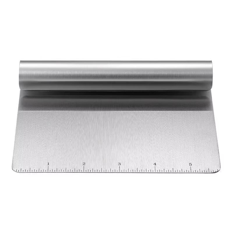 Scraper Stainless Steel Dough Baking Kitchen Cake Food Pastry Bread Tool Scrapper Pizza Metal Scale Bench Cutting Grip Bowl