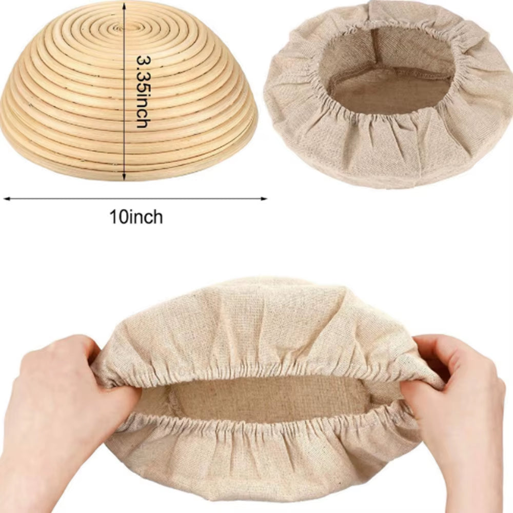 Fermented Linen Cloth Cover round Rattan Bread Proofing Basket Cloth Liner Bread Dough Banneton Flax Cloth Cover Bag