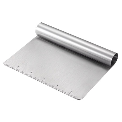 Scraper Stainless Steel Dough Baking Kitchen Cake Food Pastry Bread Tool Scrapper Pizza Metal Scale Bench Cutting Grip Bowl