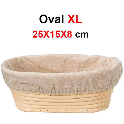 Rattan Bread Proofing Basket Natural Oval Rattan Wicker Dough Fermentation Sourdough Banneton Bread Basket for Baking