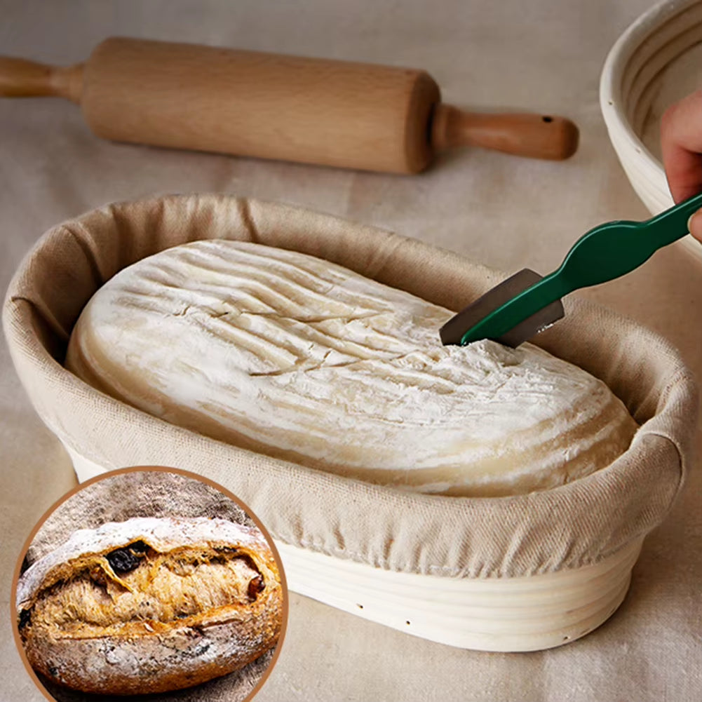 Rattan Bread Proofing Basket Natural Oval Rattan Wicker Dough Fermentation Basket Sourdough Banneton Bread Baskets Baking Tools