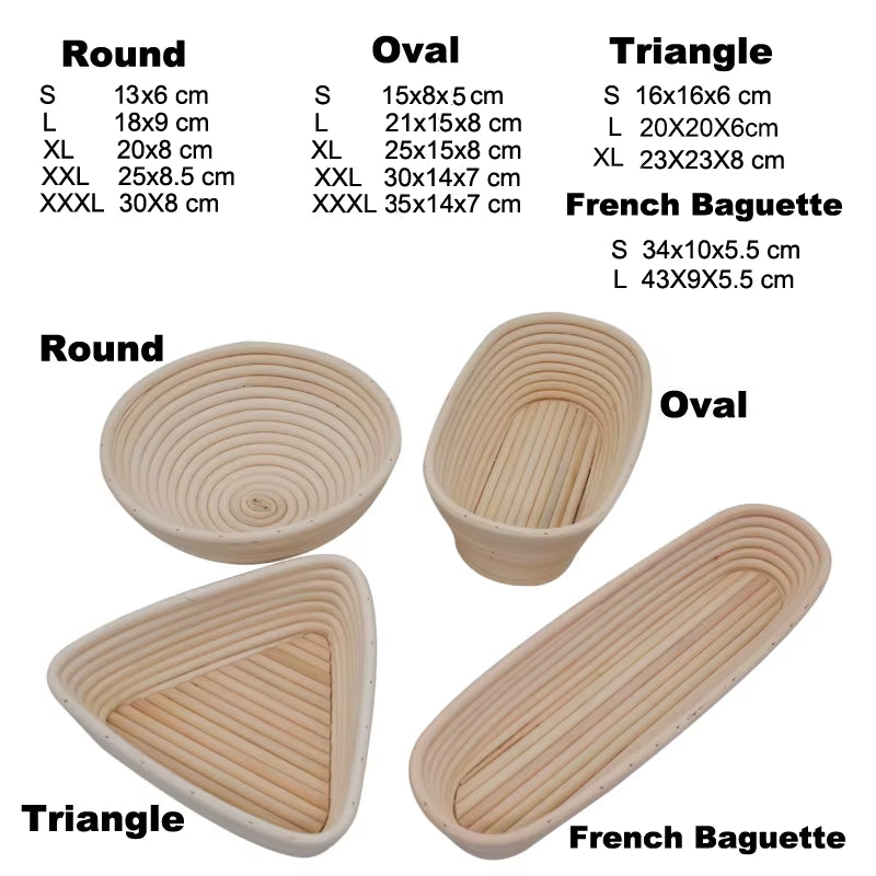 Rattan Bread Proofing Basket Natural Oval Rattan Wicker Dough Fermentation Sourdough Banneton Bread Basket for Baking