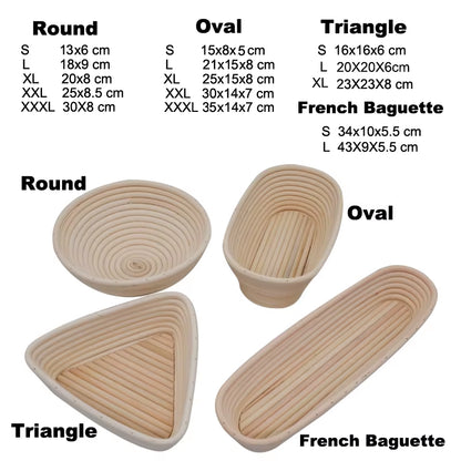 Rattan Bread Proofing Basket Natural Oval Rattan Wicker Dough Fermentation Sourdough Banneton Bread Basket for Baking