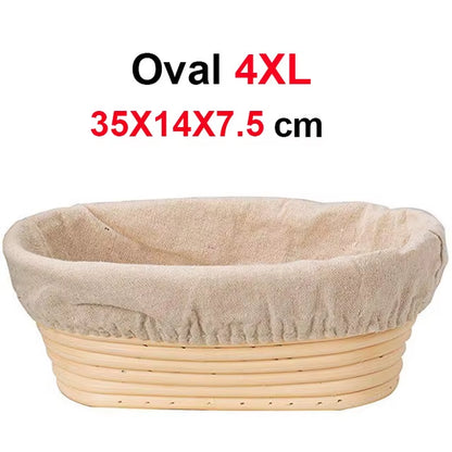 Rattan Bread Proofing Basket Natural Oval Rattan Wicker Dough Fermentation Sourdough Banneton Bread Basket for Baking