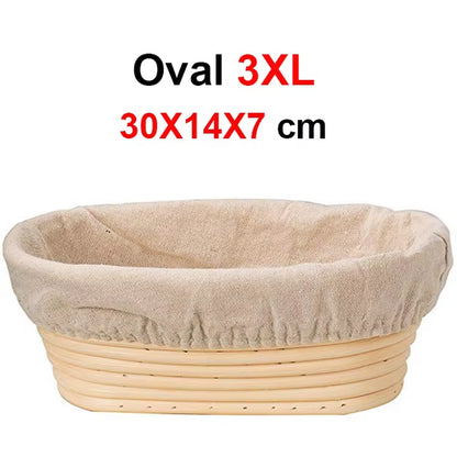 Rattan Bread Proofing Basket Natural Oval Rattan Wicker Dough Fermentation Sourdough Banneton Bread Basket for Baking